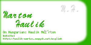 marton haulik business card